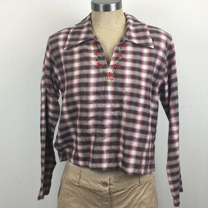 New Plaid Flannel Top Shirt by Body Best Size Small